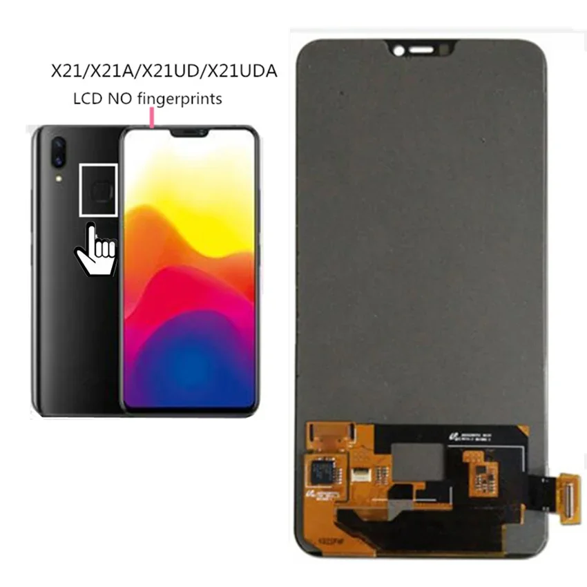 AMOLED dla vivo X21 X21A X21UD X21UDA wyświetlacz LCD + ekran dotykowy wymiana zespołu szklanego obiektywu Digitizer