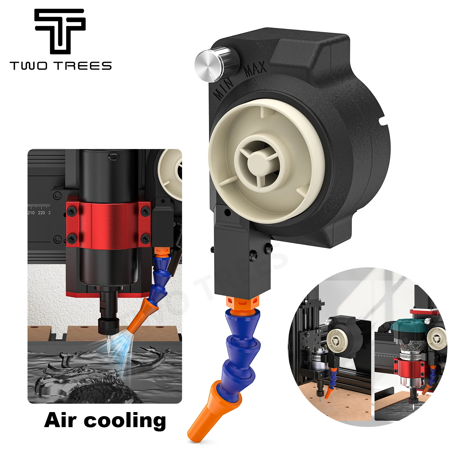 Twotrees Air-Cooled Cooling Kit for TTC450 Pro CNC Router Metal Acrylic Carving Reduce Tool Sticking Improve Engraving Quality