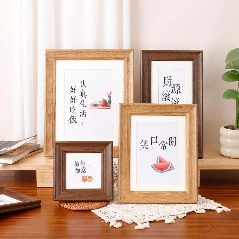 American-style Retro 4/6-inch Square Photo Frame Display Stand. 7/8/10-inch A4 Square Oil Painting Calligraphy Framing Frame