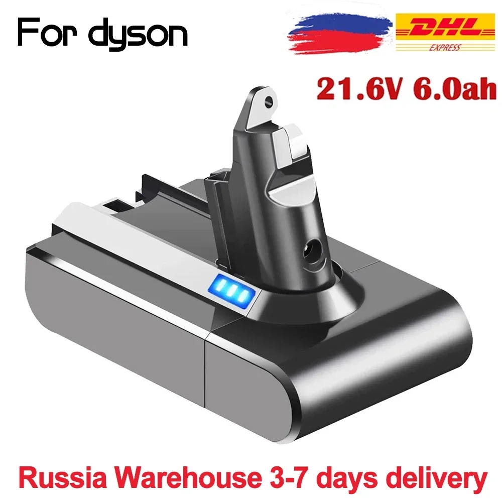 

21.6V 6Ah V6 Lithium Battery for Dyson DC62 DC59 DC58 SV03 SV04 SV09 V6 Animal Motorhead Absolute Fluffy Vacuum Cleaner