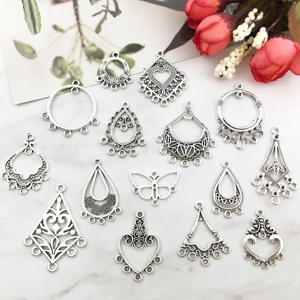 20PCS Retro Ethnic Hanging Head Earrings Connector For Jewelry Making Bracelet Necklace Connecting Link DIY Accessories Supplies