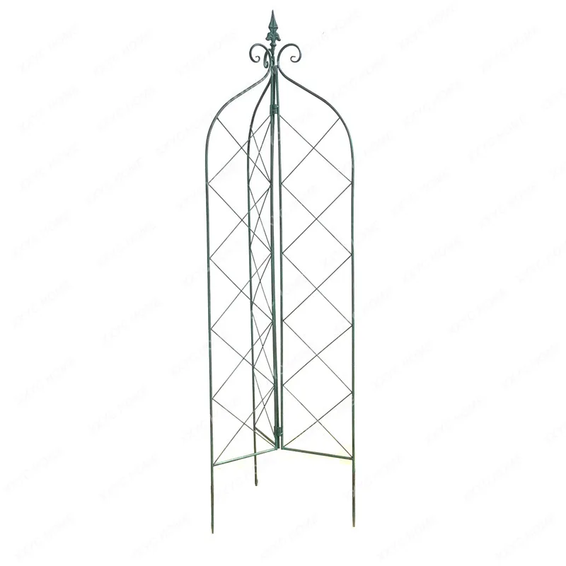 Retro Iron Art Flower Stand Plant Lattice Climbing Frame Clematis Three-Sided Three-Dimensional Field Cultivation Pot Frame