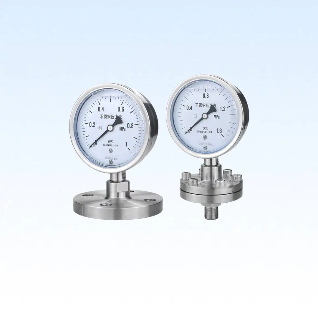 YNTP-100BF Stainless Steel Diaphragm Pressure Gauge 0-1.6MPa, Glycerin Filled Shockproof Manometer with M20*1.5 ML Thread, Anti-
