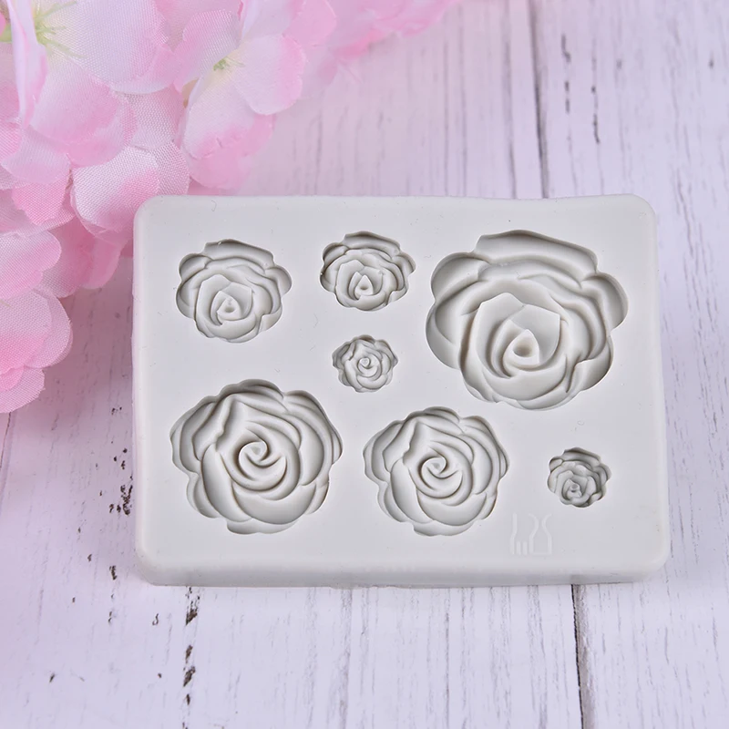 3d Rose Blume Silikon Fondant Schokoladen form Kuchen Dekoration Zucker Handwerk Form Dekorations werkzeuge Harzform