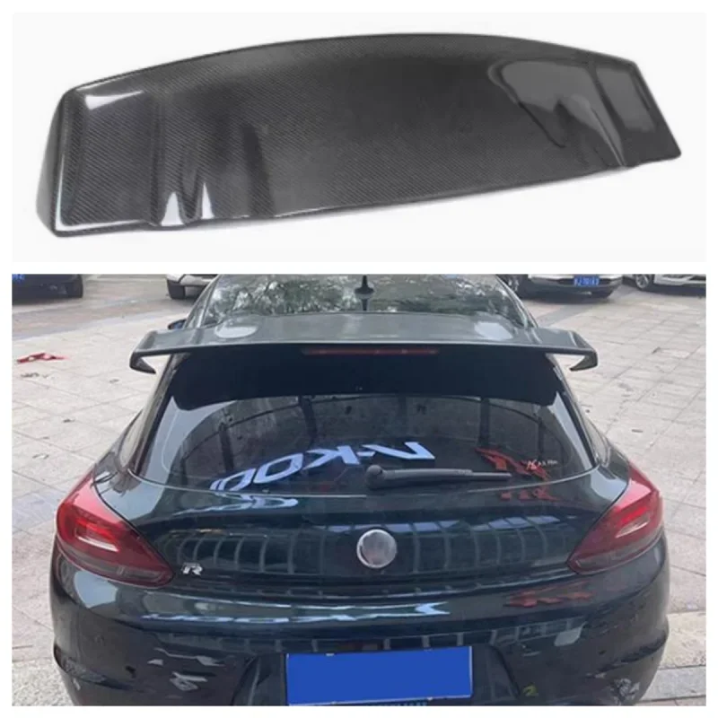 For Volkswagen VW Scirocco 2010~2019 VOTEX Style Scirocco FRP/Carbon Fiber Rear Roof Lip Wing Spoiler (Not For R)