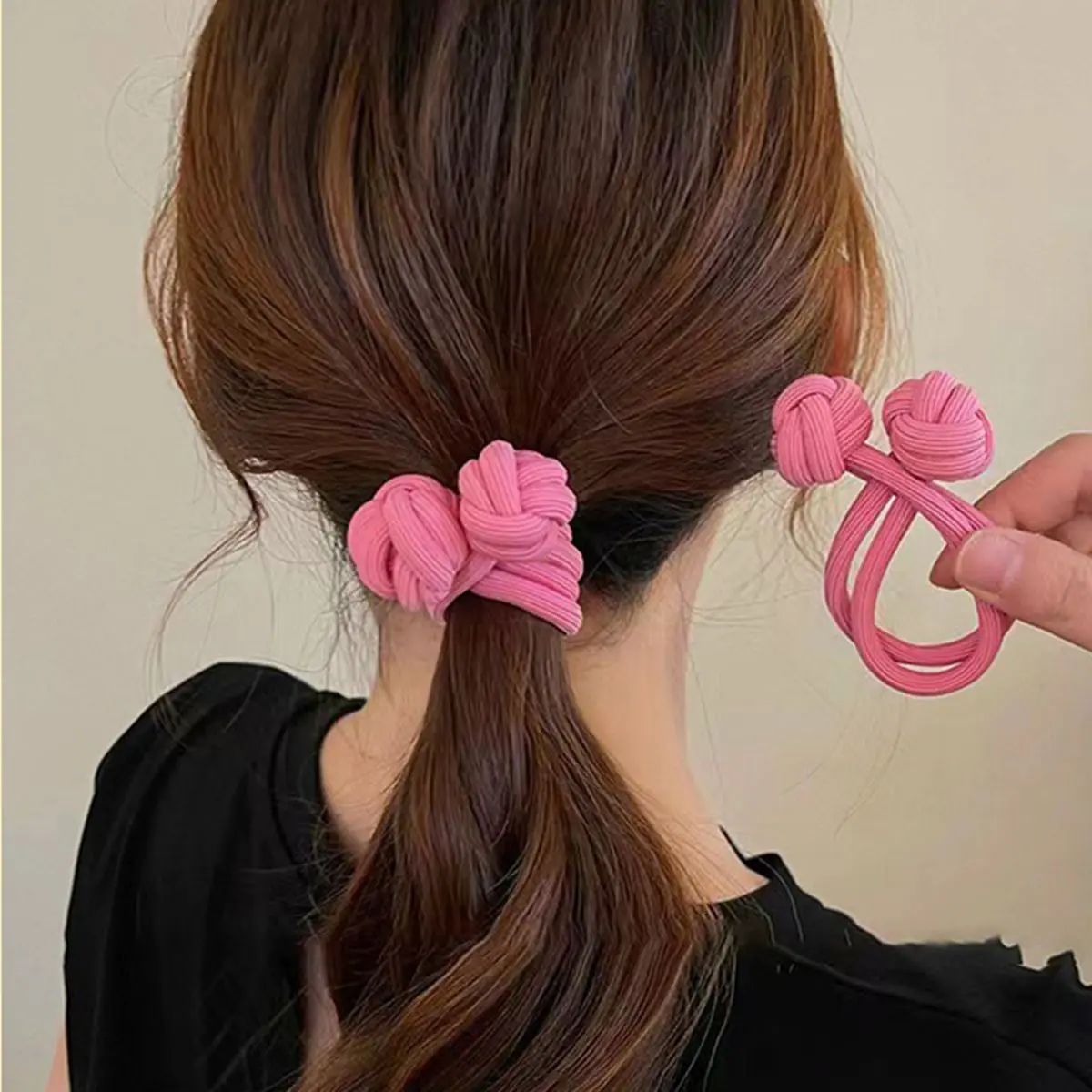 1/5PCS 18cm Colorful Scrunchies High Ponytail Rubber Bands Knotted Hair Ropes Hair Accessories Hair Loop Headwear Girl Women