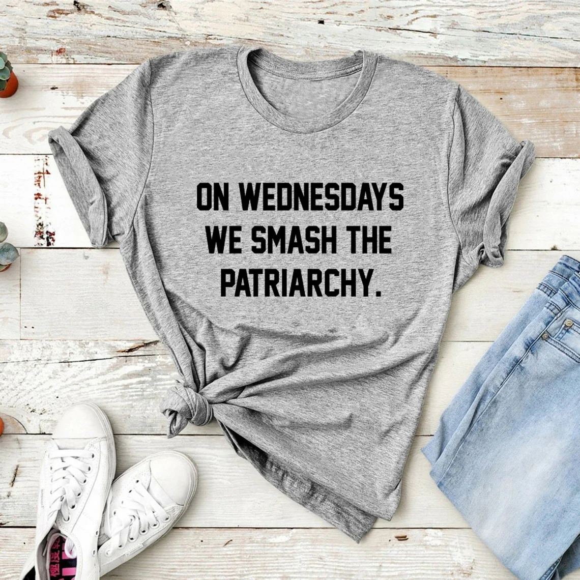 On Wednesdays We Smash The Patriarchy Women's T-shirt Feminism Shirt March Tshirt Liberal Shirt Feminist Girl Power Tops Tees