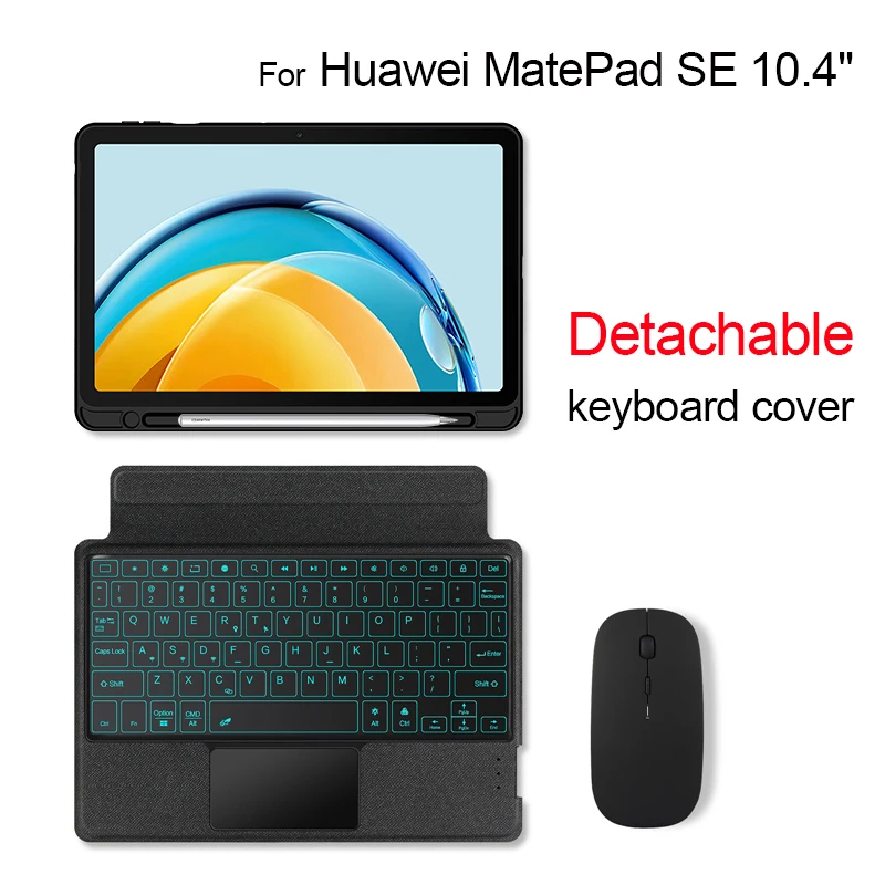 

Removable Keyboard Case For HUAWEI MatePad SE 10.4" AGS5-L09 AGS5-W09 Cover Case Portuguese Russian Arabic Spanish German AZERT