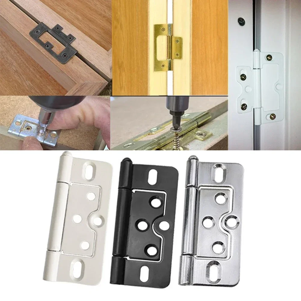 1pcs Iron Flush Door Hinges For Cupboard Wardrobe Cabinet Louvre Doors Door Cupboard Hinges For Household Decor Hardware