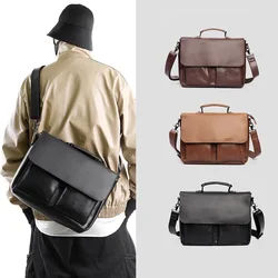 GPR 100% Crazy Horse Leather Man Business Bag Retro Men's Briefcase Korean Style Male Crossbody Bag