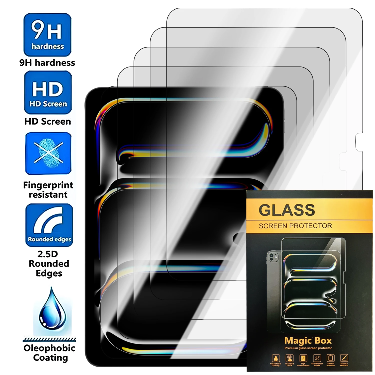 

Dust Free Easy Installation Kit Tempered Glass Film For Apple iPad A16 Air6 11inch 13inch 2025 HD Clear Screen Protectors