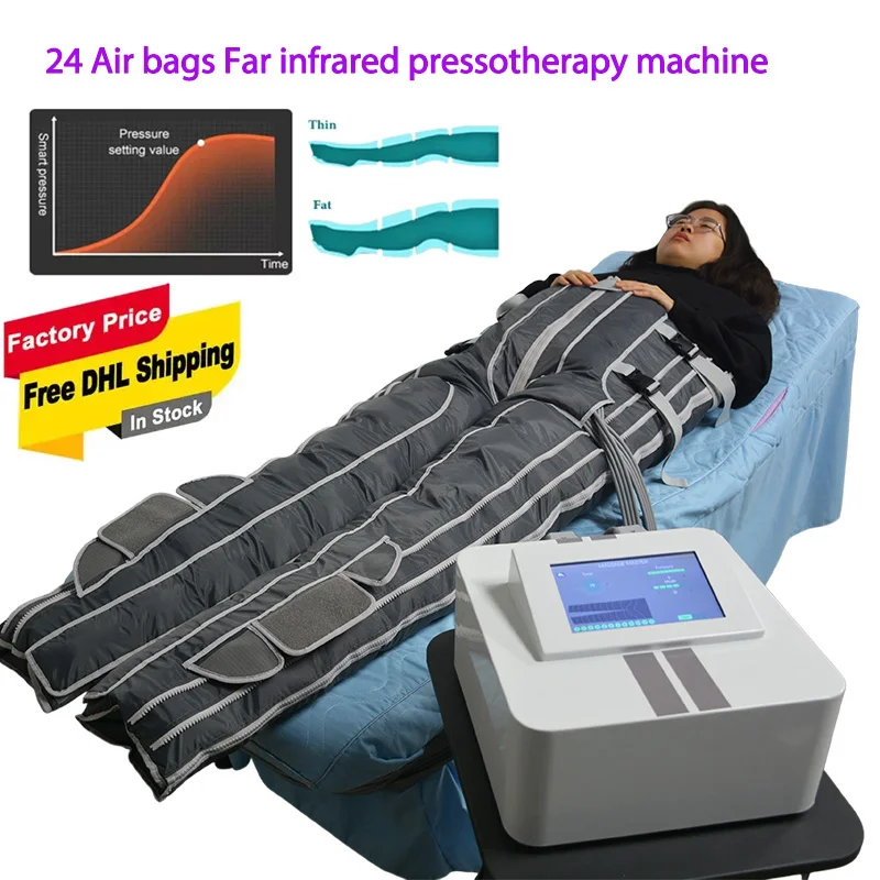 

New 24 Airbags Compression Leg Massage Boots Lymphatic Drainage & Circulation Recovery System for Abdomen Legs, Calf, Thigh Pres