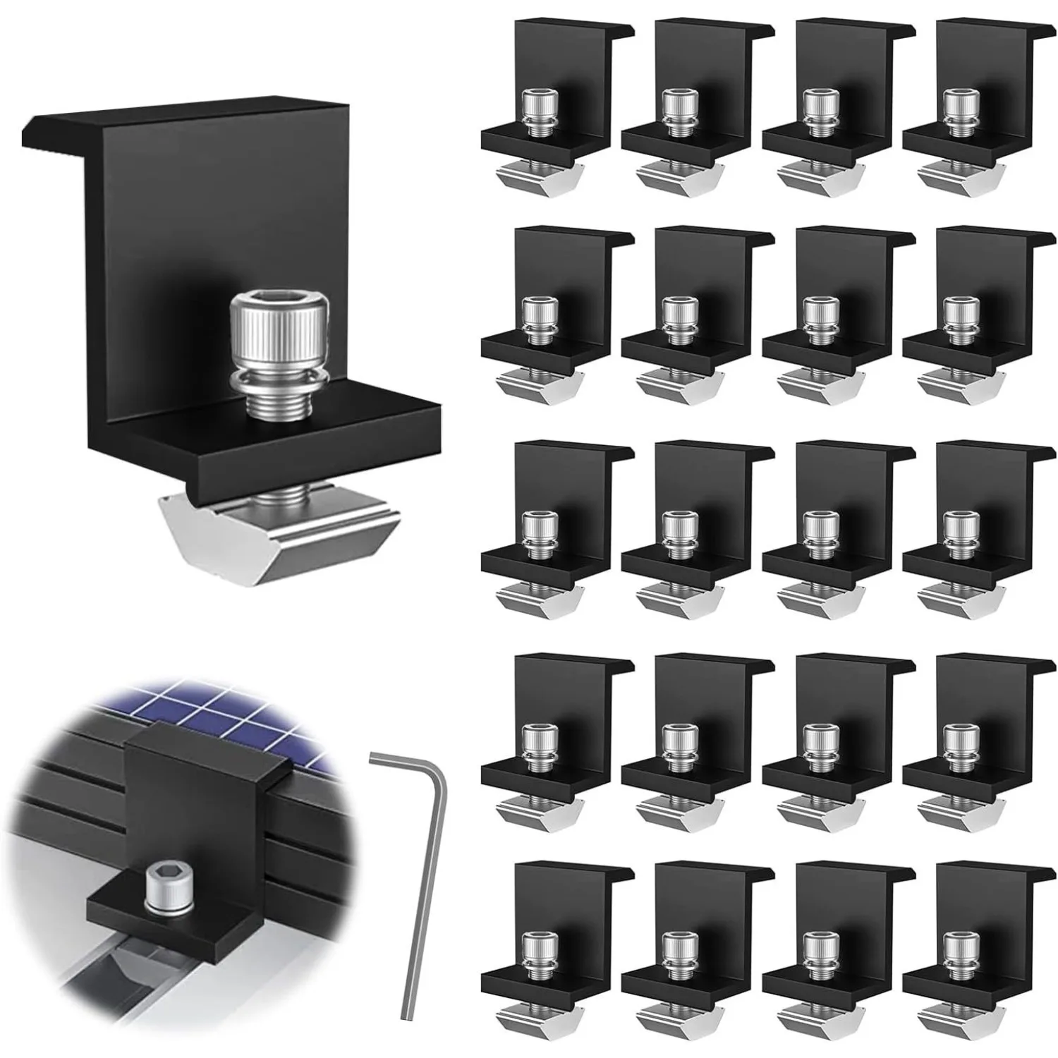 

Монтажные кронштейны для солнечных панелей Комплект для установки солнечных панелей Светильники и комплекты направляющих Кронштейн для установки солнечных батарей из алюминиевого сплава