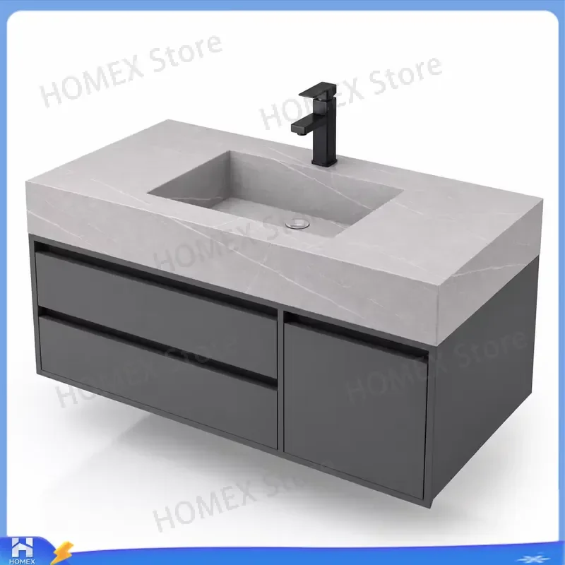 Modern Luxury Grey Marble Sink Polished Integrated Stone Basin for Bathroom Toilet Hotel Villa Custom Size Design Washbasin