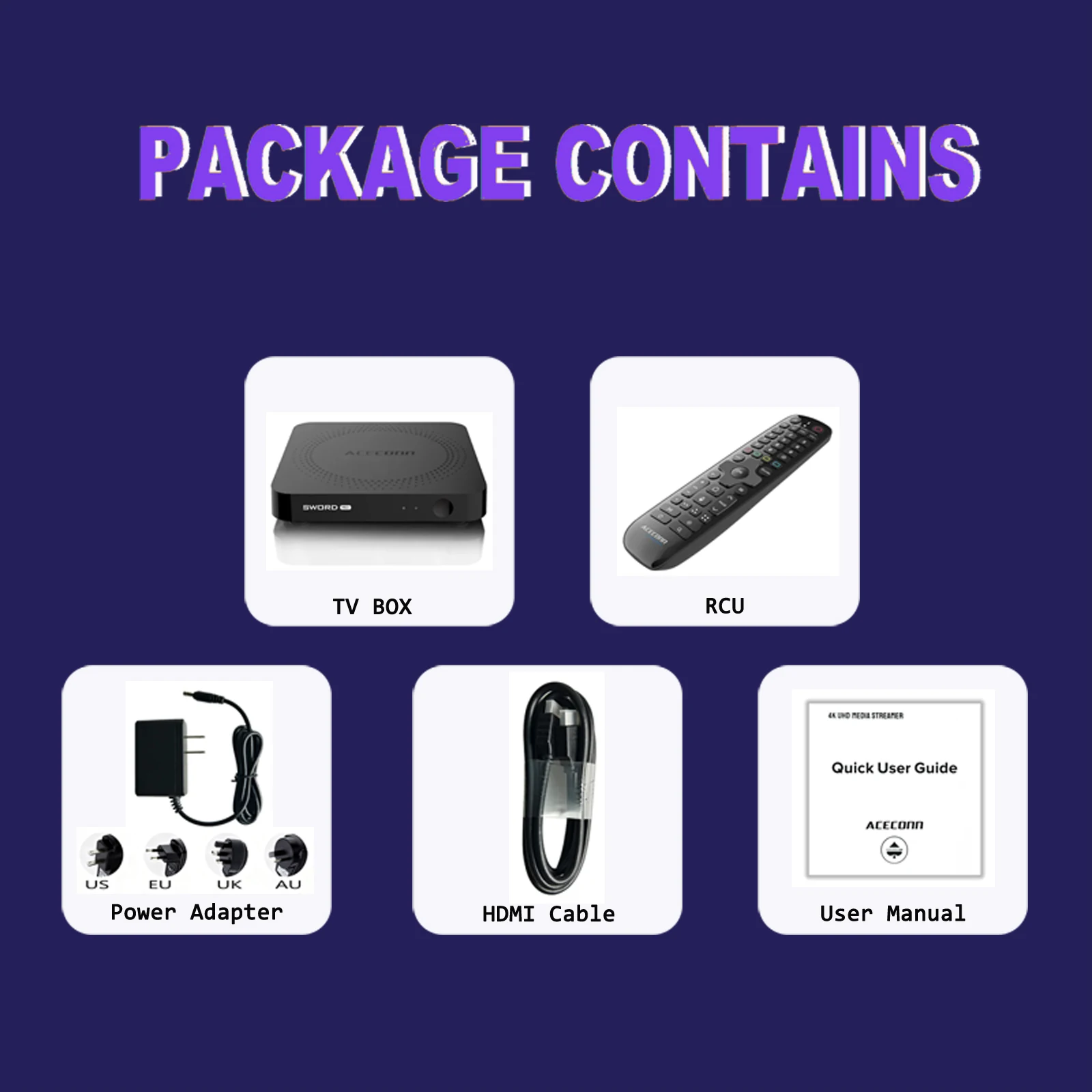 ACECONN Sword pro+ TVONAIR3 TV Box Streaming IPTV Box 2G 16GB BT Pilot Podświetlany Funkcja Lokalizacji RCU Automatyczne Nauka Klawiszy Skrótów