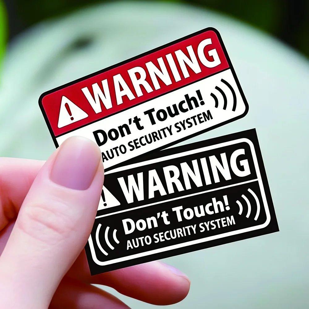 3PCS Anti Theft Warning Sticker Waterproof Vinyl Decal Do Not Touch Sign for Motorcycle Bicycle Helmet Phone Car Decor