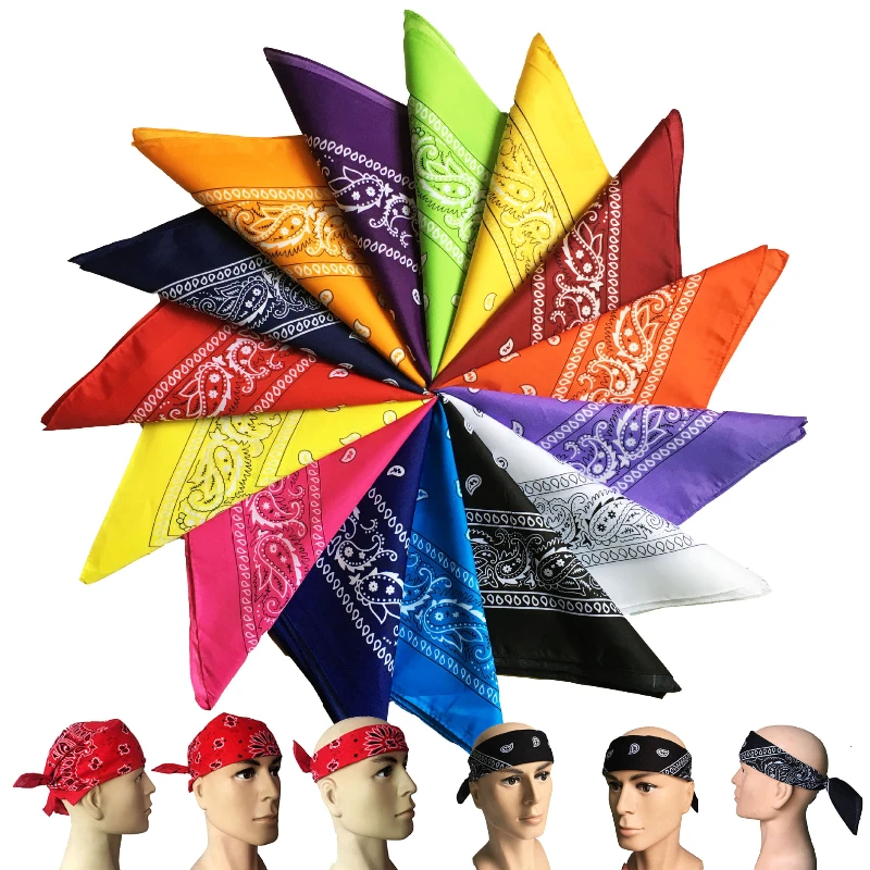 Bohemian Print Bandanas Paisley Pattern Headbands Fashion Hip Hop Square Scarf Unisex Outdoor Riding Headband Handkerchief