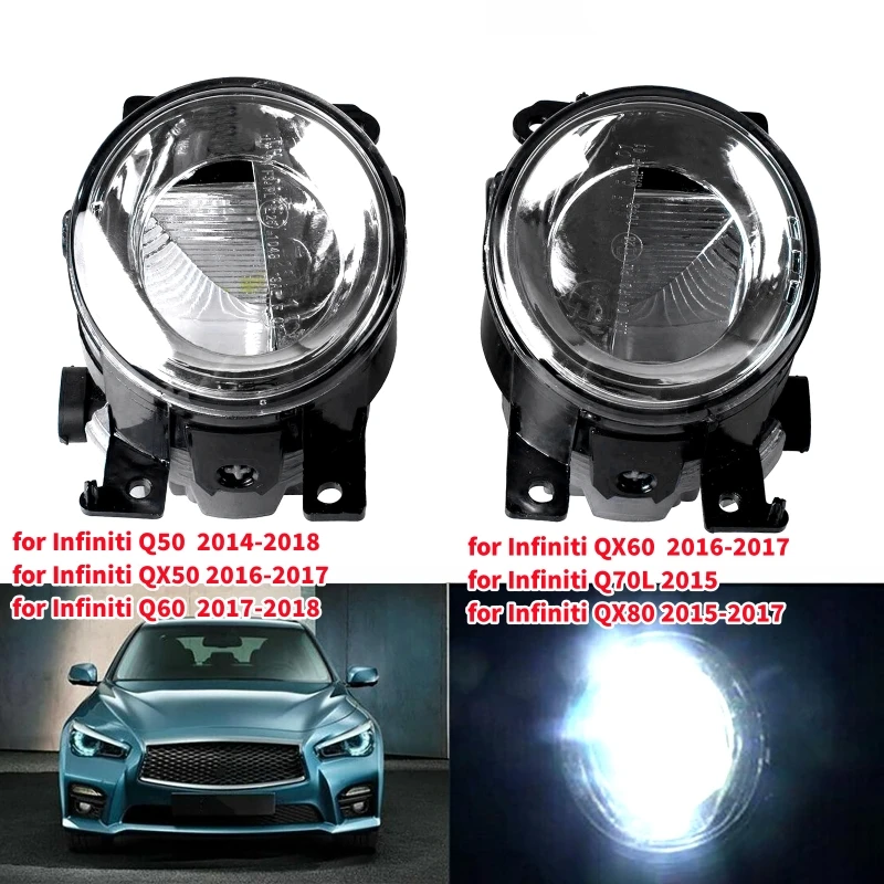 

2Pcs/set Car LED Front Fog Lamp For Infiniti Q50 Q60 Q70L QX50 QX60 QX80 2014-2018