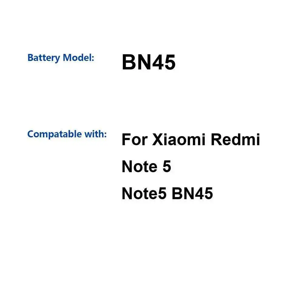 

Прочный высокопроизводительный аккумулятор BN45 4000 мАч для мобильного телефона Xiaomi Redmi Note 5