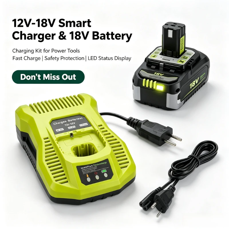 Ryobi 12‑18V Power Charger For CB121L BPL‑1215 P102 P109 RB18L20 RB18L50 Li‑ion Battery For Multiple Cordless Power Devices