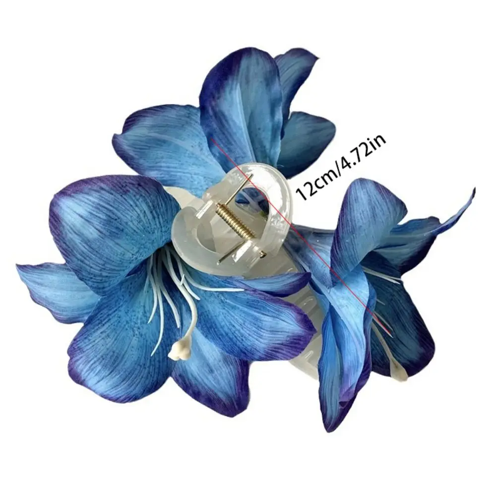 Bayemia Barrettes Lilium Flower Hair Claw Ponytail Clip Cute Hairpin Calla Hair Clip Headdress Grab Clip Big Hair Claw Daily