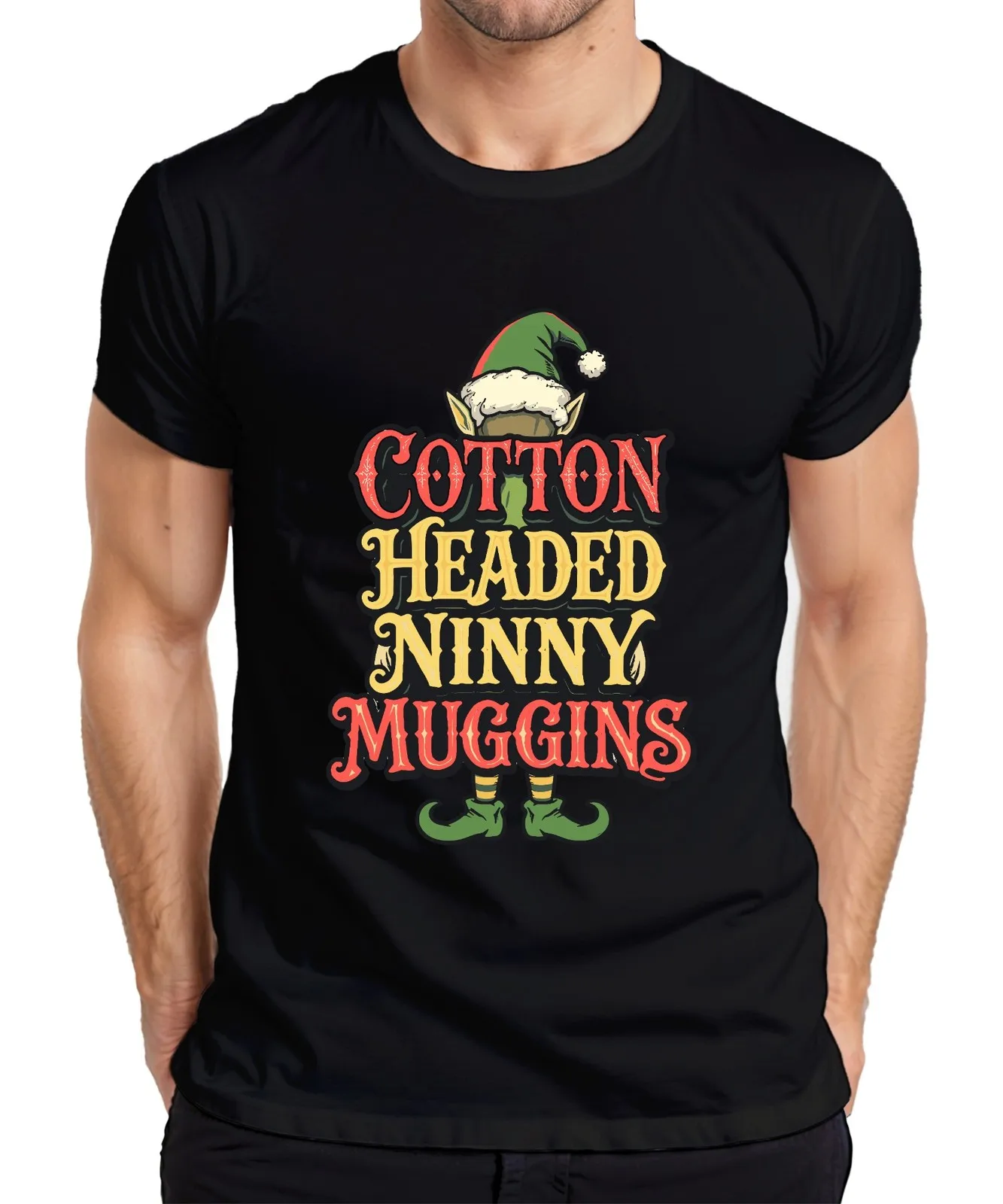 Cotton Headed Ninny Muggins Christmas Elf Funny Humour Mens T Shirt