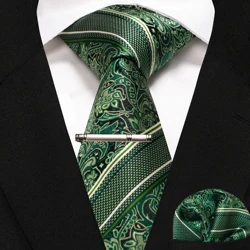 Grün Schwarz Plaid Streifen Hals Binden für Männer Mode Seide Hochzeit Krawatte Hanky Manschettenknopf-set Geschenk herren Krawatte Geschäfts party Zubehör