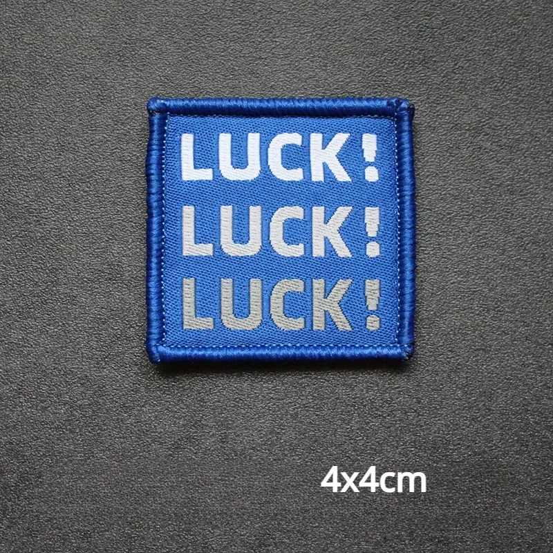 Square 4 Cm Mini Morale Badge Mark Hook and Loop Patch Game Over LUCK Tactical Backpack DIY Cute Armband Stickers