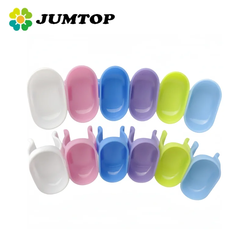 JUMTOP 100Pcs/Pack Dental Mixing Finger Ring Bowl Cup Plastic Silicone Holder Dentistry Tools Random Color