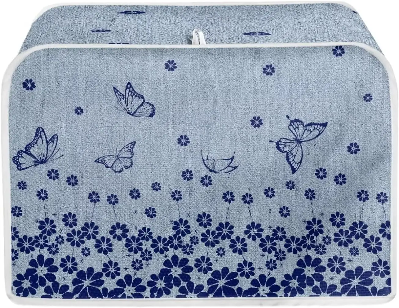 2 Slice  Dust Covers Long Slot Decorative Lotus Print Kitchen Bread Maker Stain Resistant Appliance Cover