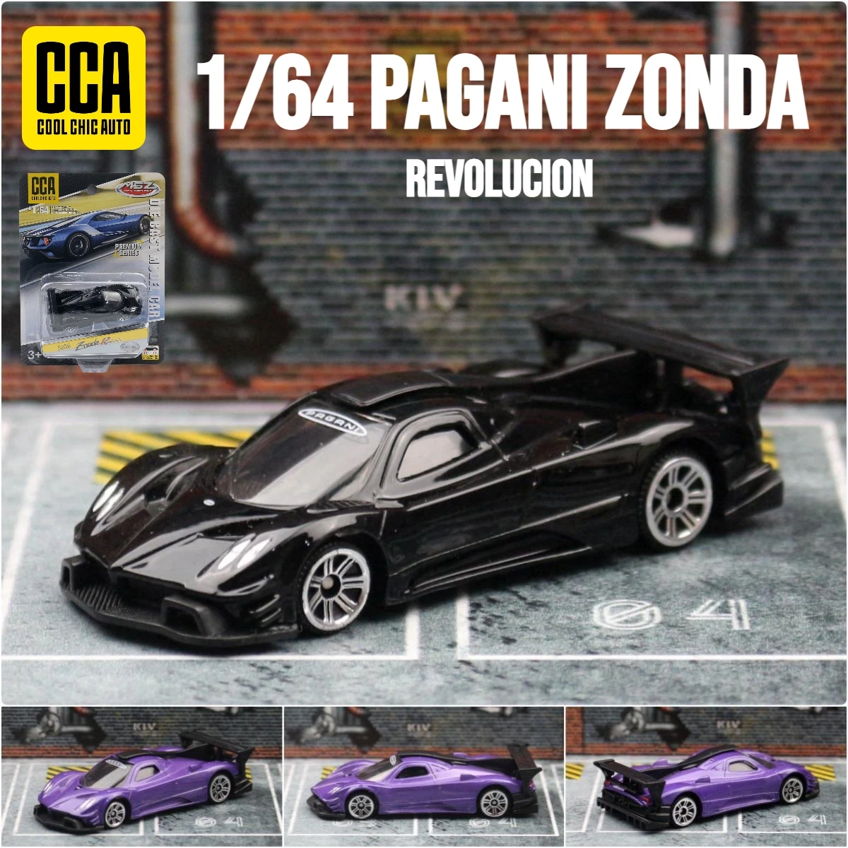 

CCA 1/64 серия Pagani Zonda Revolucion гоночная игрушечная модель автомобиля литая под давлением миниатюрная коллекция бесплатных колес подарок для детей мальчиков и девочек