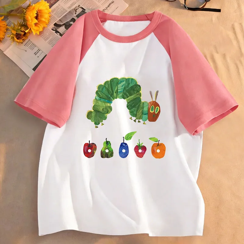 Art Animal mit Früchten Design T-Shirt Bedrucktes T-Shirt Mädchen Sommerkleidung Kurzarm-Tops T-Shirts Niedliche Jungenkleidung