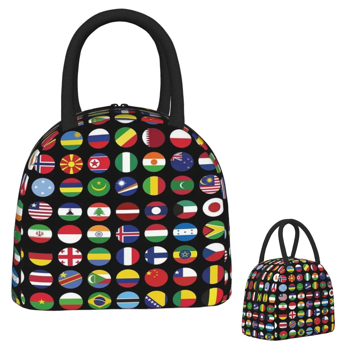 

Flags Of The World Insulated Lunch Bag for Women Kids Leakproof Food Boxes Thermal Lunch Box Tote