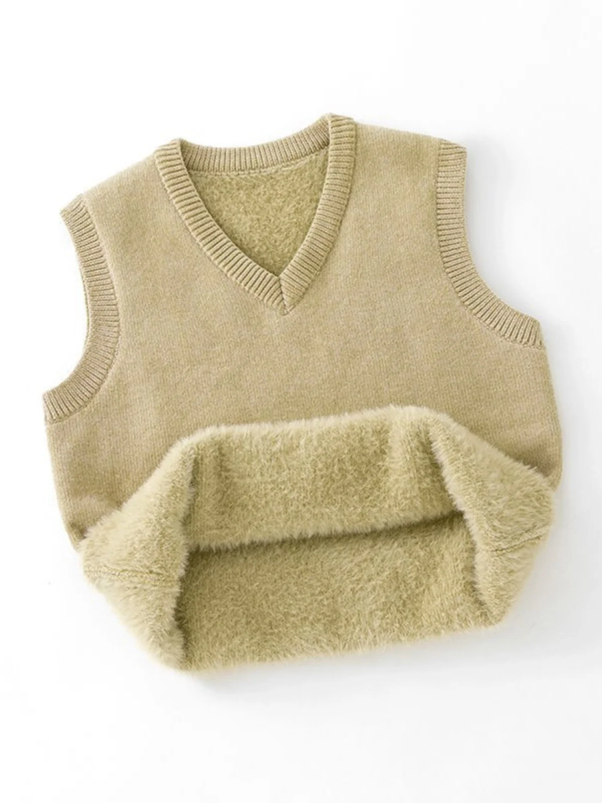 

Men's Chenille Sweater Vest Inteated Fce Winter New Sle Color Fce Lined Casual Vest Warm Thi Knitted Sweater