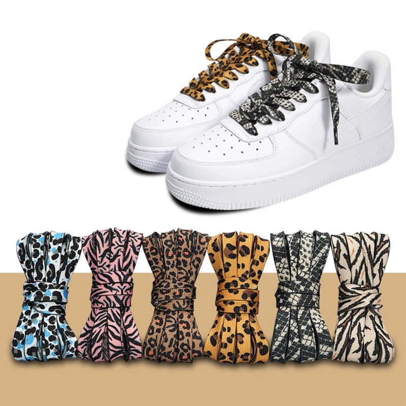 120cm Leopard Print Shoelaces Flat Shoelaces Casual Shoes Laces
