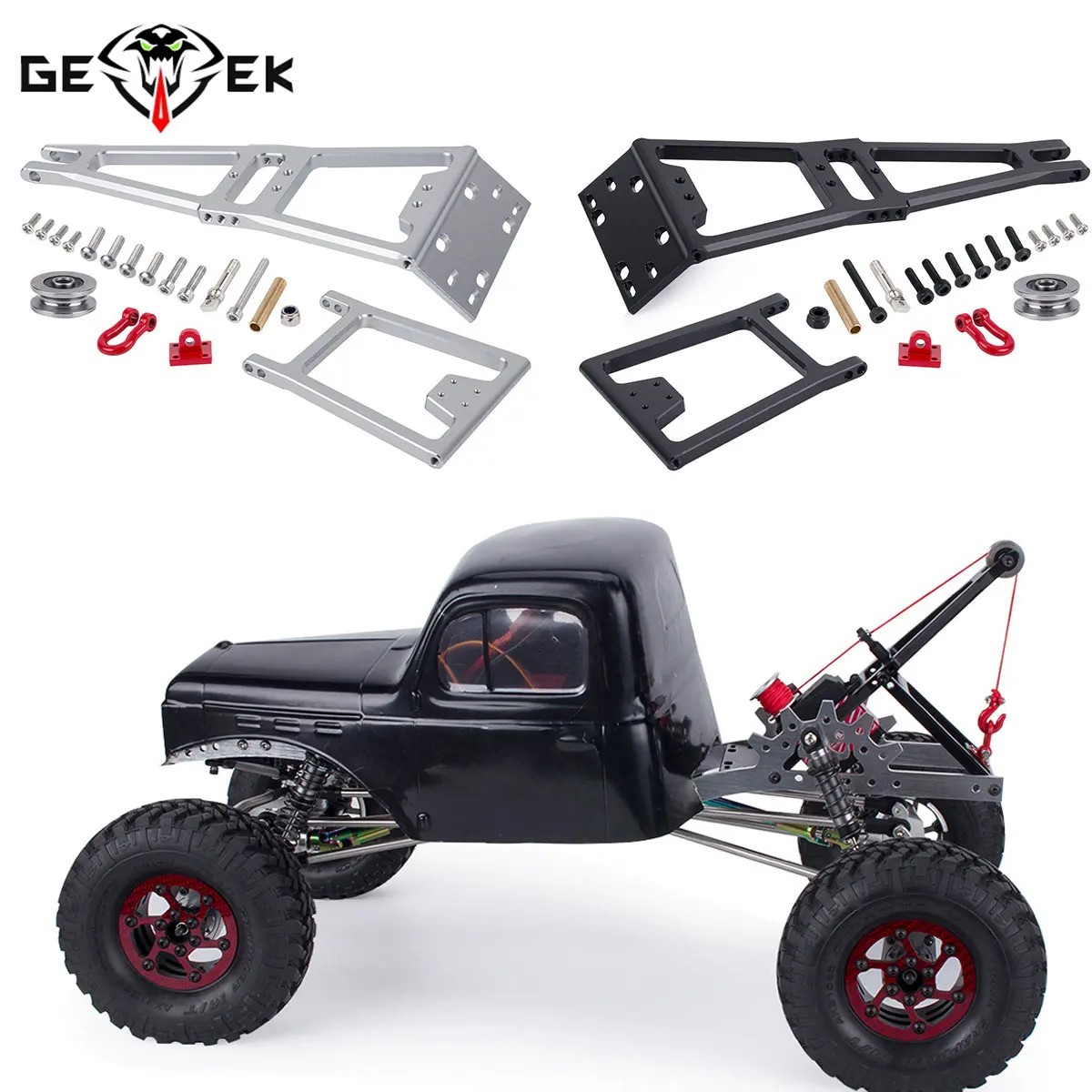 RC reboque guindaste braço guincho, Servir resgate caminhão, Wrecker DIY ferramenta, 01:10 Crawler Car Axial SCX10 D90 TRX4 Capra LCG Chassis Part