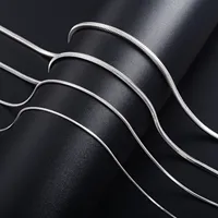 Silver Color Width 1.2mm/0.9mm/2.0mm/2.4mm Square Snake Chain Stainless Steel Necklace For Women Man Jewelry Wedding Party Gift