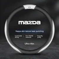Para Mazda2 3 6 SKYACTIV Axela Atenza CX30 CX5 CX8 CX9 MX5 RX8 RX7 BT50 gamuza cuero protector para volante de coche accesorios para automóviles