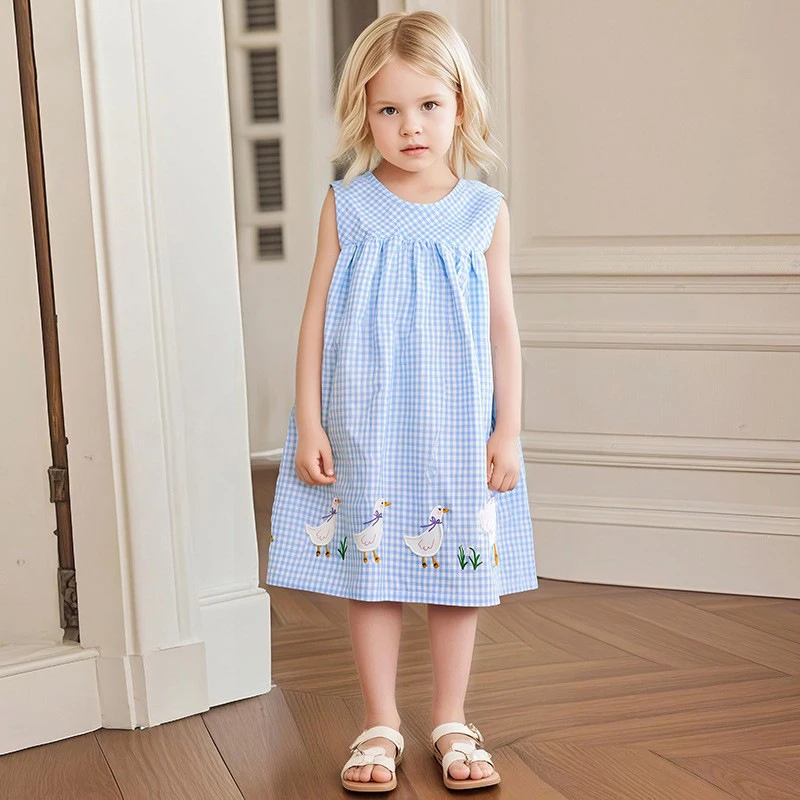

2026Girls' Vest Dress Summer New Style Children's Sleeveless Dress Cute Dress for Young Children and Babies