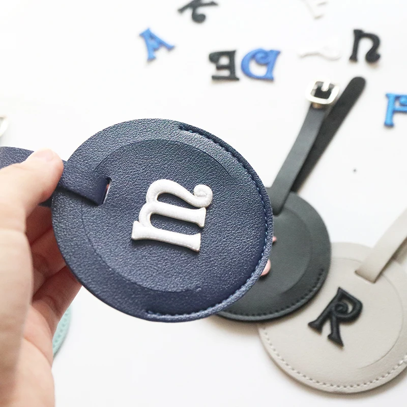 Custom Name Travel Luggage Tag Fashion Creative Letters Leather Suitcase Label Wholesale Wedding Gift Trip Essential Accessory