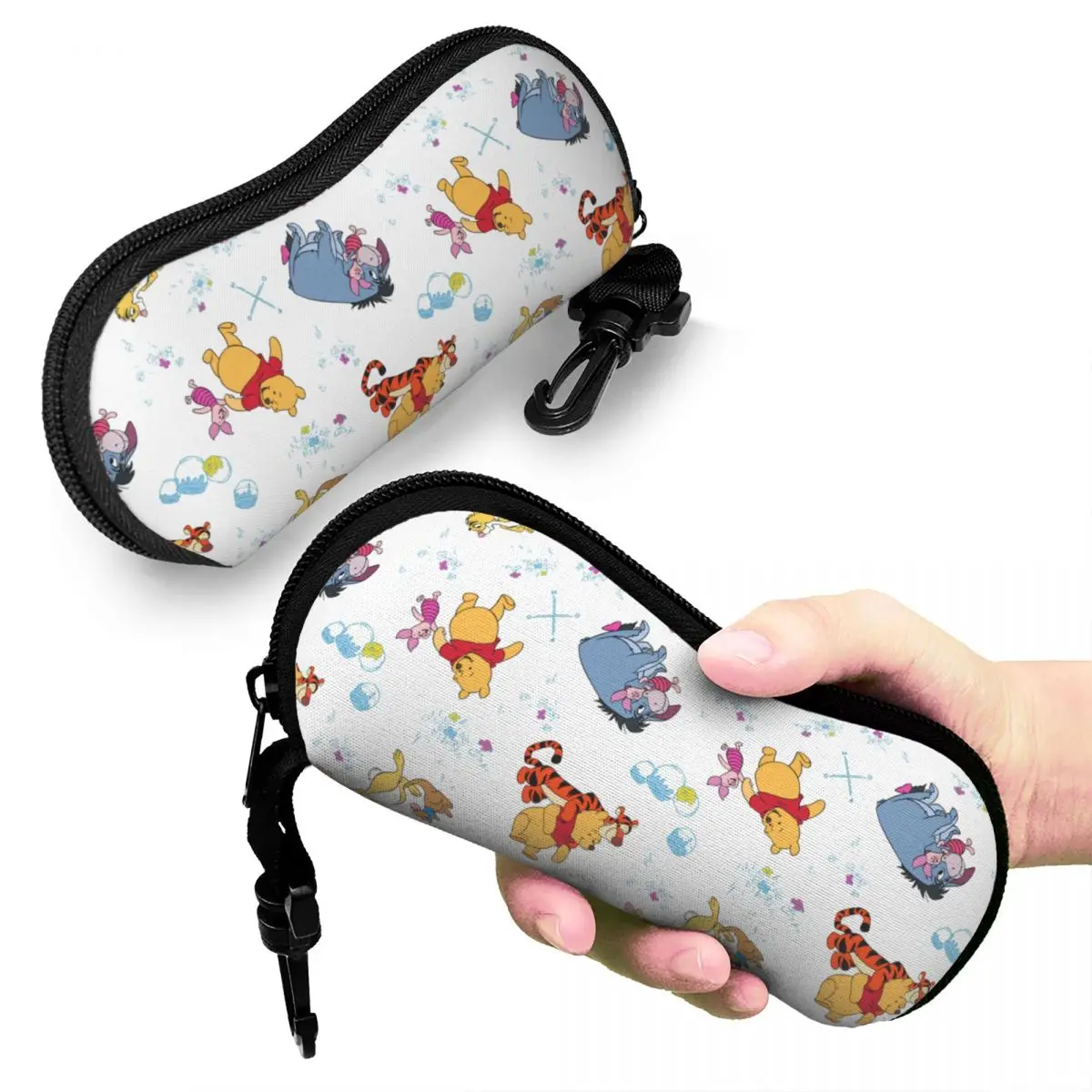 Winnie The Pooh Hanging With Friends Glasses Case Portable Box Eyewear Box Anti-Pressure Eye Contacts Case