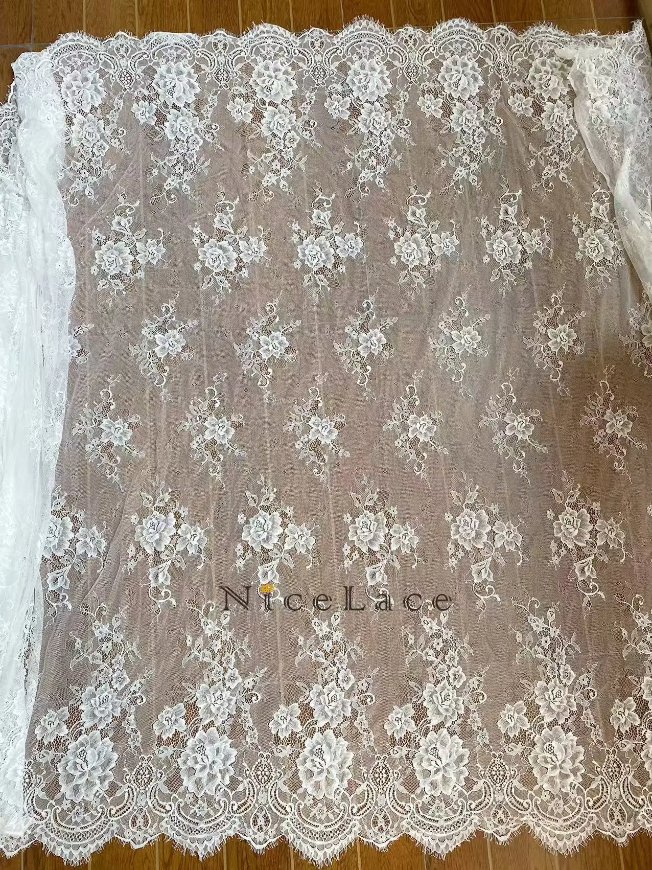 3Meter/lot High Quality Soft ivory Boho Lace Fabric Chantilly French Lace Accessories For Bridal gowns, Wedding Dresses, veils