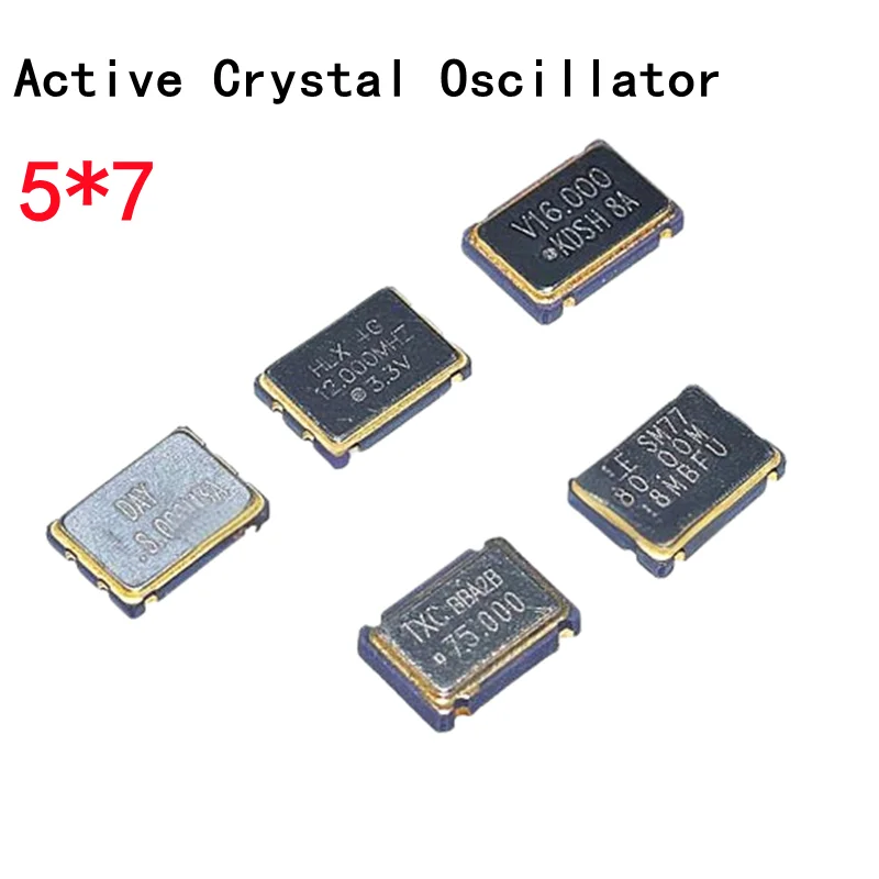 5pcs 5070 20MHZ 24MHZ 25MHZ active SMD crystal oscillator 5*7 5070 7050 20M 25M 24M 27M 30M 32M 40M 48M 50M 125M