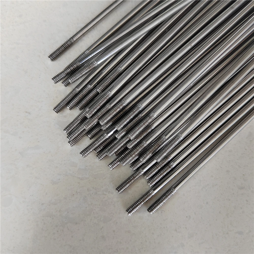 Bicycle Spokes With Nipples 71-130MM 40 PCS 14G Silvery Folding Bike BMX Stainless Steel 2.0 mm Diameter