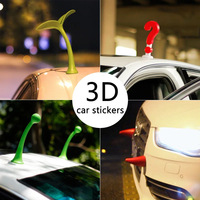 

3D Sapling Car Stickers Devil Tentacles Stickers Anti-Collision Ox Horn Stickers Roof Decoration Styling Exterior Accessories