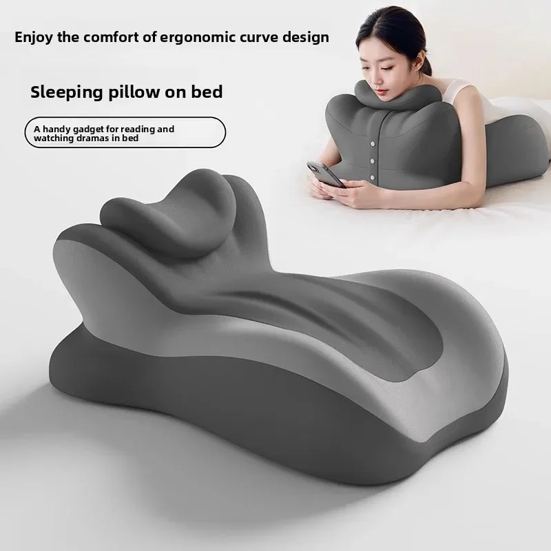 Almohada de espuma viscoelástica para dormir, almohada multifuncional para dormir boca abajo, cojín para jugar con el te