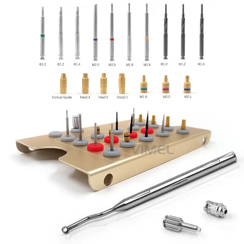 New Arrival den tal imp lant Removal Kit Stainless Steel den tal imp lants Conical Drills Bur Kit With Stopper Screw