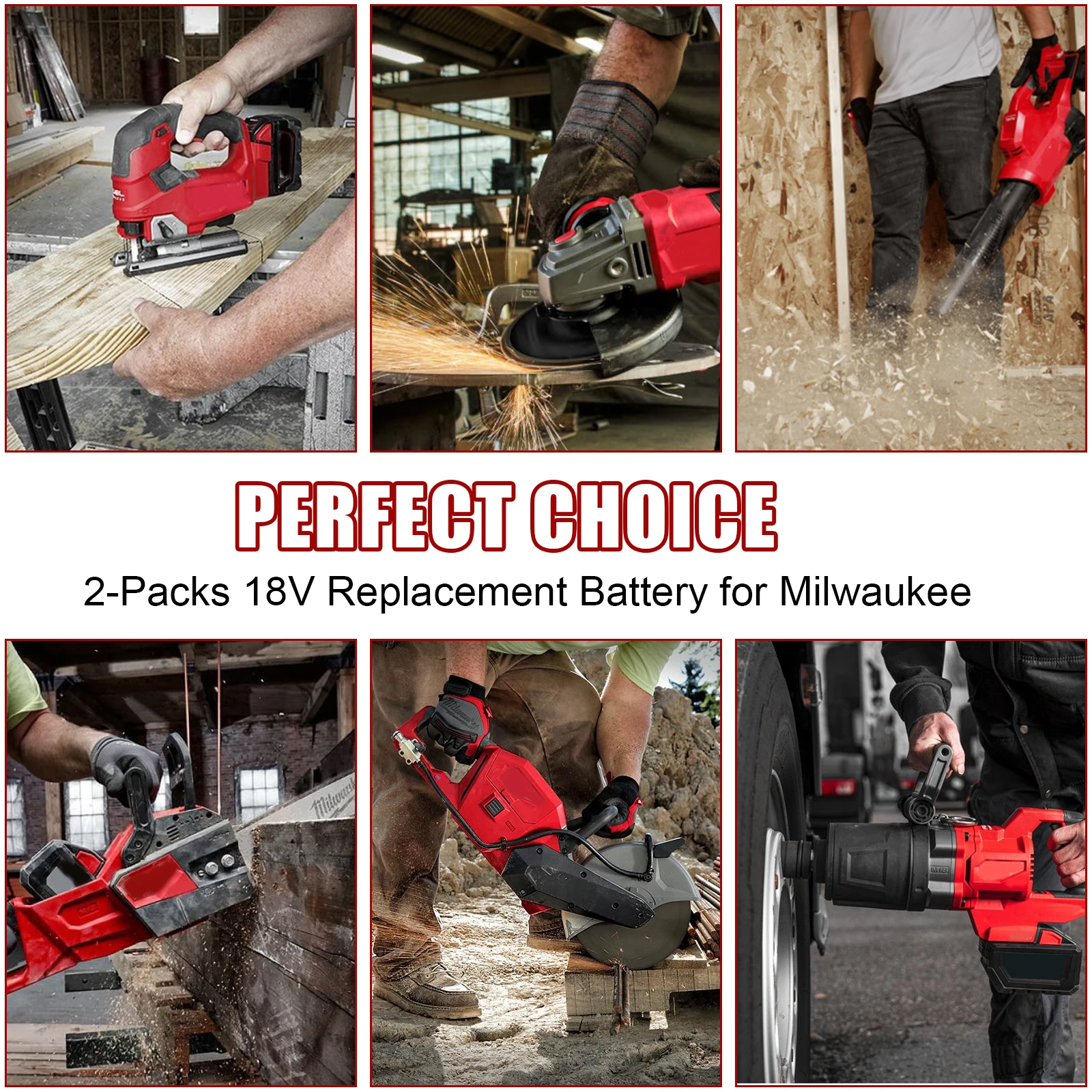 Náhradní baterie 3,0 Ah 18V Li-Ion pro Milwaukee M18: Pasuje na M18B5, 48-11-1860, 48-11-1850, 48-11-1840, 48-11-1830, 48-11-1820 - náhled 4