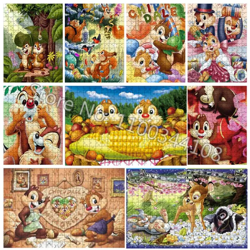 

Пазл Disney Chip 'n' Dale, 300/500/1000 шт., деревянные пазлы, детские развивающие игрушки с героями мультфильмов, украшение для дома для детской комнаты