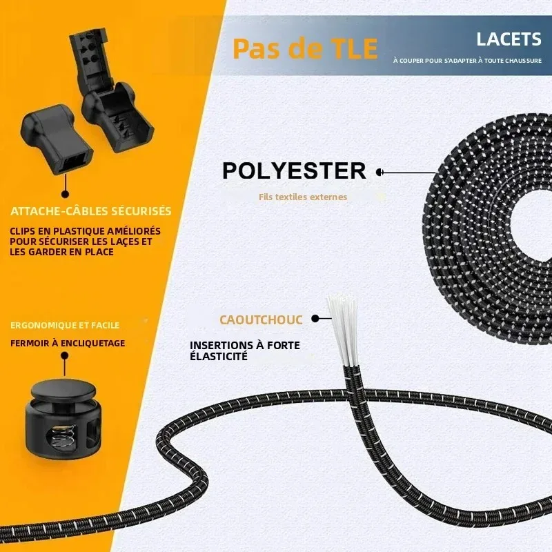 Elastic No Tie Shoe Laces Quick Stretching Secure Lazy Laces Rubber Shoelace Round Shoestrings for Simple Adjustment
